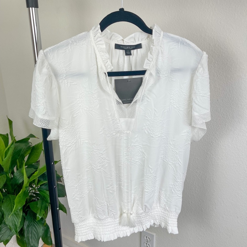 MARC NEW YORK | Beautiful Hem Blouse | Antique White - Picture 3 of 7